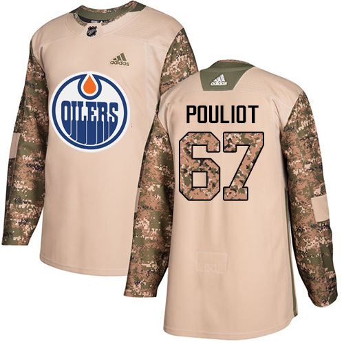 Adidas Oilers #67 Benoit Pouliot Camo Authentic Veterans Day Stitched NHL Jersey